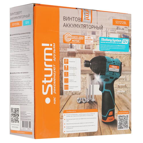 Купить Винтоверт Sturm! SD1212BL 1BatterySystem 12V , Без ЗУ, Без АКБ  9112557. Характеристики, отзывы и цены в Донецке