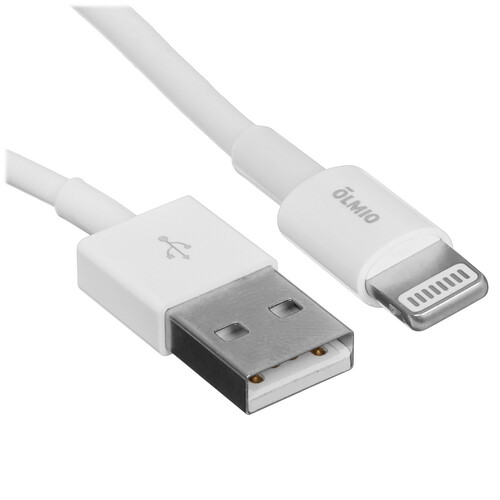 Купить Кабель круглый Olmio Lightning 8-pin - USB 2.0 Type-A белый 1 м  5466497. Характеристики, отзывы и цены в Донецке