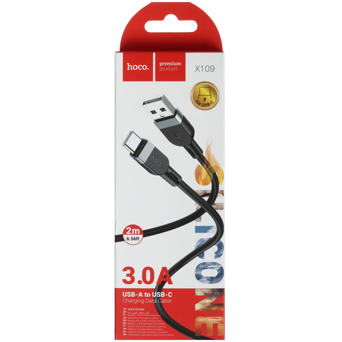 Купить Кабель Hoco USB Type-C - USB Type-A черный  9238055. Характеристики, отзывы и цены в Донецке