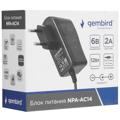 Купить Адаптер питания сетевой Gembird NPA-AC14  9082340. Характеристики, отзывы и цены в Донецке
