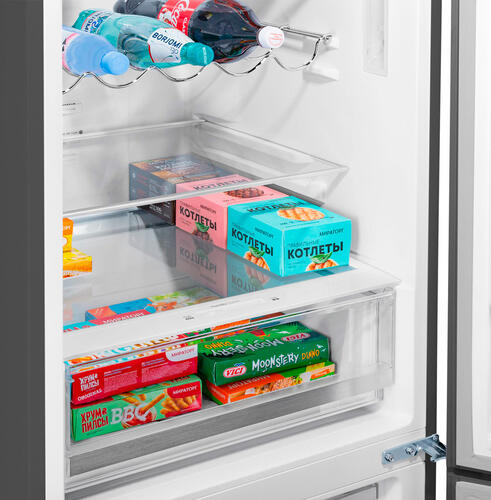 Купить Холодильник с морозильником  MAUNFELD MFF185SFSB серый  5310112. Характеристики, отзывы и цены в Донецке