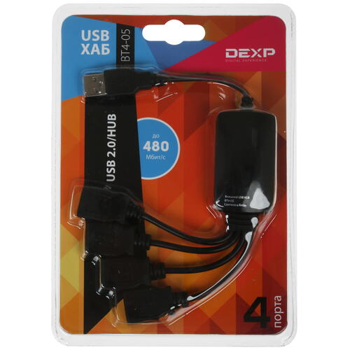 Купить USB-разветвитель DEXP BT4-05  1018987. Характеристики, отзывы и цены в Донецке