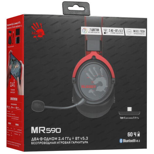 Купить Беспроводные/проводные наушники A4Tech Bloody MR590 Sports красный 2023  5442771. Характеристики, отзывы и цены в Донецке