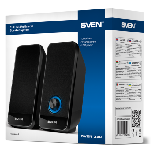 Купить Колонки SVEN 320 черный  9199794. Характеристики, отзывы и цены в Донецке