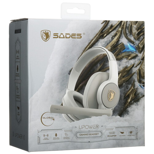 Купить Проводные наушники Sades SA-703 Upower белый  5613205. Характеристики, отзывы и цены в Донецке