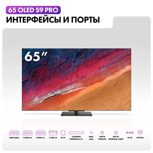 Купить 65" (165 см) Телевизор Haier 65 OLED S9 Pro черный  5465520. Характеристики, отзывы и цены в Донецке