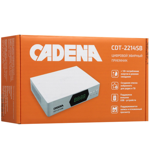 Купить Приставка для цифрового ТВ Cadena CDT-2214SB белый  9093558. Характеристики, отзывы и цены в Донецке