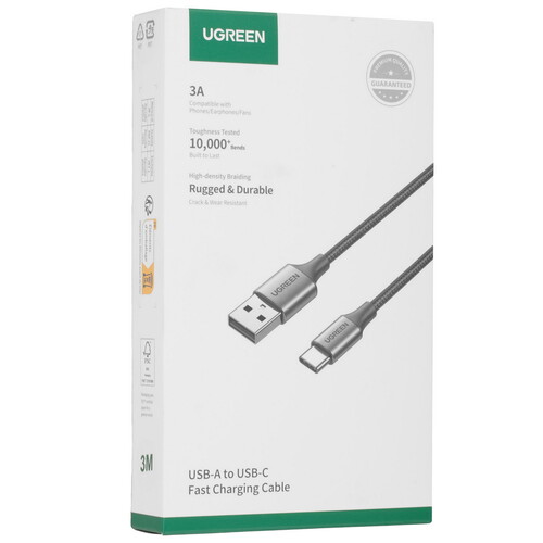 Купить Кабель круглый Ugreen USB Type-C - USB 2.0 Type-A черный 3 м  9983454. Характеристики, отзывы и цены в Донецке