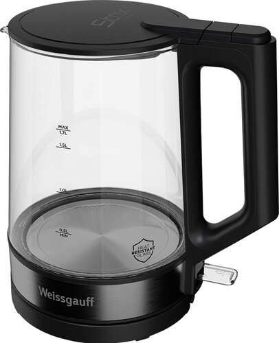 Купить Электрочайник Weissgauff WK 1700 EcoGlass Nero черный  9259481. Характеристики, отзывы и цены в Донецке