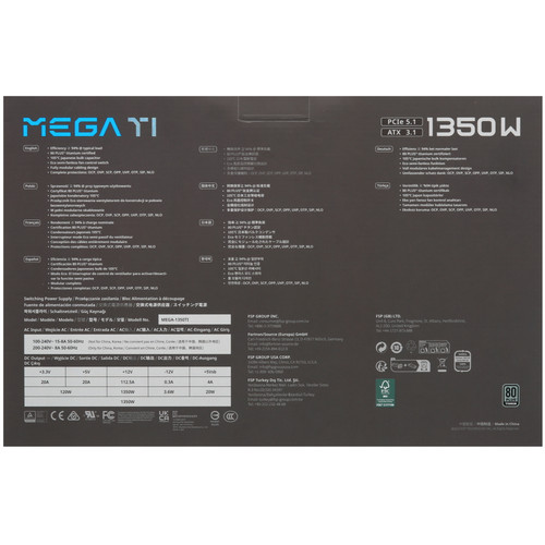 Купить Блок питания FSP MEGA TI 1350W  черный  5632184. Характеристики, отзывы и цены в Донецке