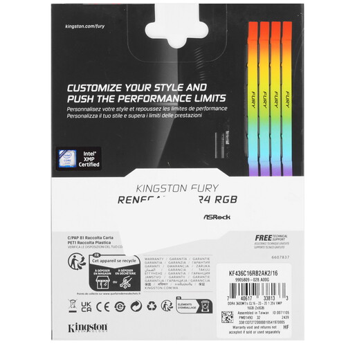 Купить Оперативная память Kingston FURY Renegade RGB [KF436C16RB2AK2/16] 16 ГБ  5494052. Характеристики, отзывы и цены в Донецке