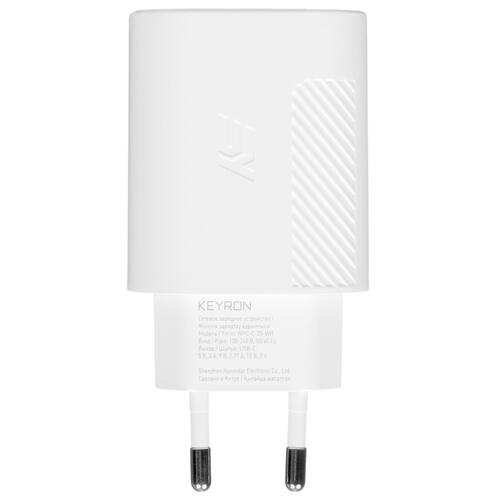 Купить Сетевое зарядное устройство KEYRON WHC-C-25 белый  5401742. Характеристики, отзывы и цены в Донецке