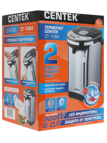 Купить Термопот Centek CT-1084 серебристый  1078153. Характеристики, отзывы и цены в Донецке