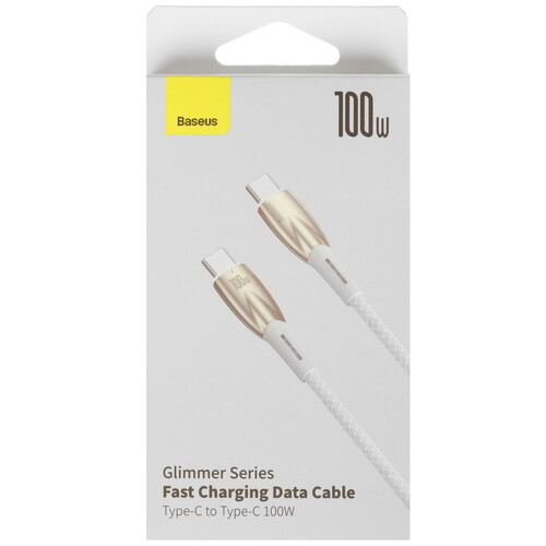Купить Кабель круглый Baseus USB Type-C - USB Type-C белый 1 м  9167124. Характеристики, отзывы и цены в Донецке