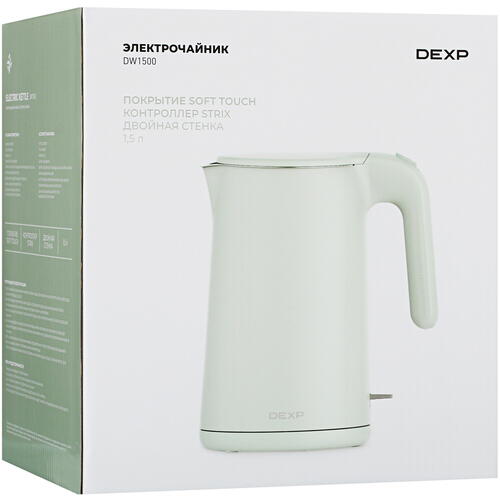 Купить Электрочайник DEXP DW1500 зеленый  5073735. Характеристики, отзывы и цены в Донецке