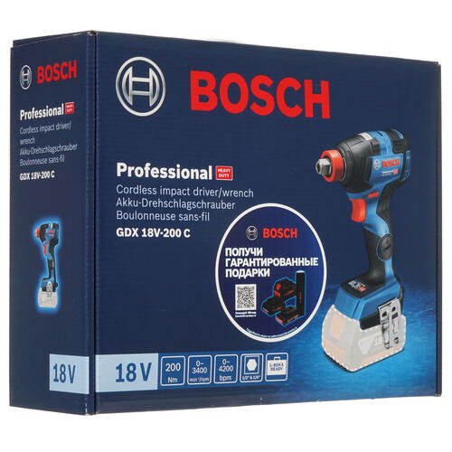 Купить Гайковерт Bosch GDX 18V-200 C Professional PRO 18V  , Без ЗУ, Без АКБ  4728555. Характеристики, отзывы и цены в Донецке
