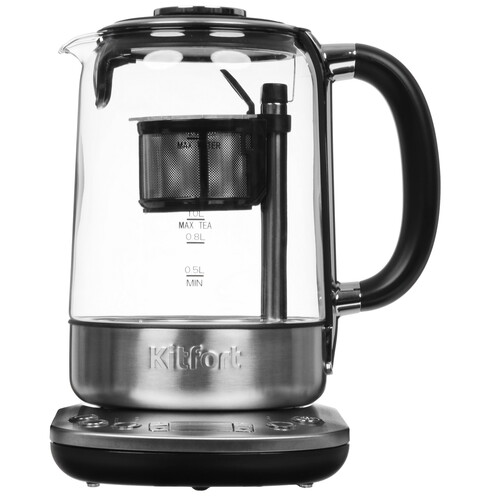 Купить Электрочайник Kitfort KT-6116 серебристый  5329155. Характеристики, отзывы и цены в Донецке