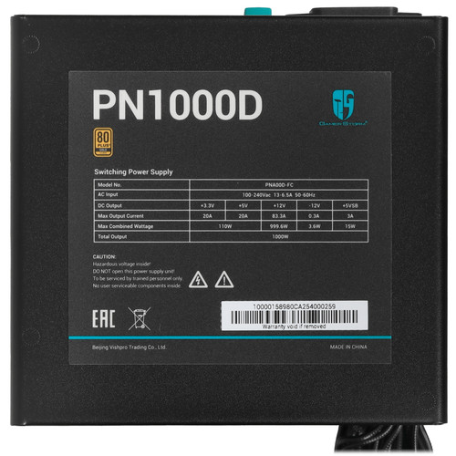 Купить Блок питания DEEPCOOL GamerStorm PN1000D [R-PNA00D-FC0B-WGEU-V2] черный  9283505. Характеристики, отзывы и цены в Донецке