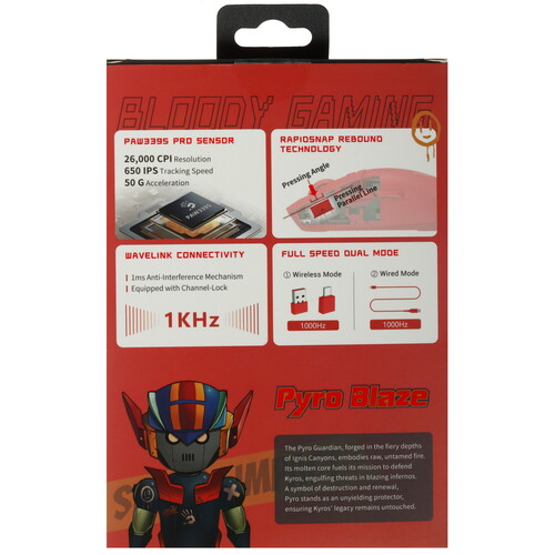 Купить Мышь беспроводная/проводная A4Tech Bloody R72 Pro Pyro Blaze SAVAGE  красный  5641912. Характеристики, отзывы и цены в Донецке