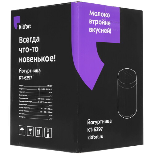 Купить Йогуртница Kitfort КТ-6297 белый  9067172. Характеристики, отзывы и цены в Донецке