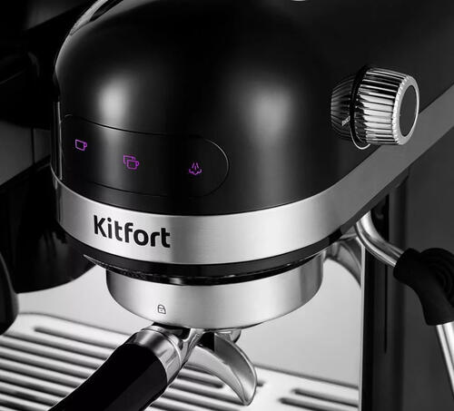 Купить Кофеварка рожковая Kitfort КТ-7126 черный  9090983. Характеристики, отзывы и цены в Донецке