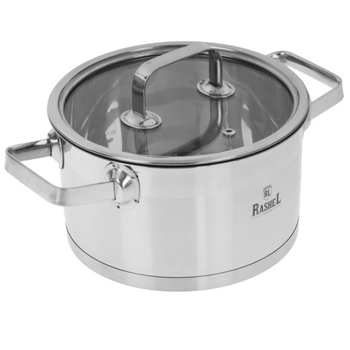 Купить Кастрюля Rashel Виктория R-270w 2.7 л 18 см серебристый  9321065. Характеристики, отзывы и цены в Донецке