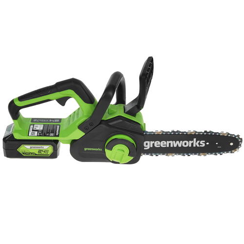 Купить Аккумуляторная цепная пила GreenWorks G24CS25K4  шина - 25 см (10")  5081471. Характеристики, отзывы и цены в Донецке