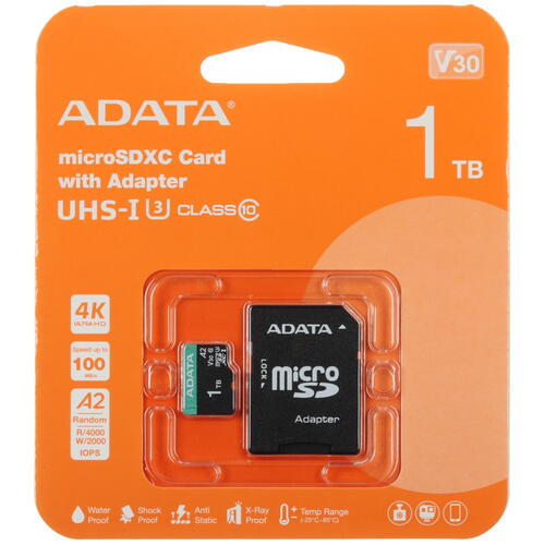 Купить Карта памяти ADATA Premier Pro microSDXC 1024 ГБ [AUSDX1TUI3V30SA2-RA1]  5449483. Характеристики, отзывы и цены в Донецке