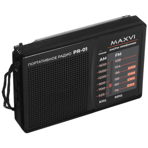 Купить Радиоприемник Maxvi PR-01 черный  9080934. Характеристики, отзывы и цены в Донецке
