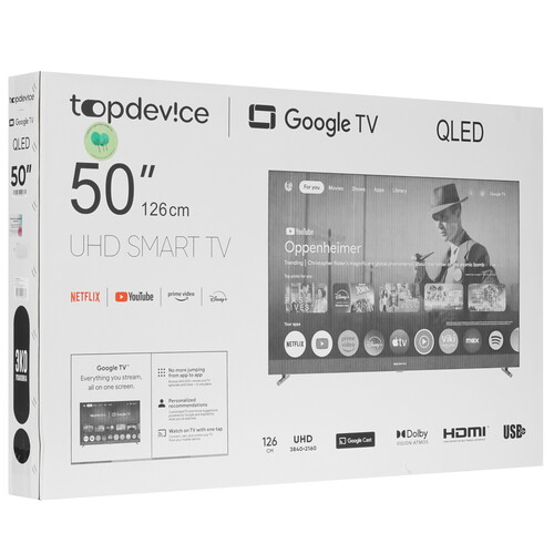Купить 50" (127 см) Телевизор Topdevice TDTV50DQ08U черный  9217734. Характеристики, отзывы и цены в Донецке