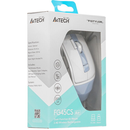 Купить Мышь беспроводная A4Tech Fstyler FG45CS Air  5441289. Характеристики, отзывы и цены в Донецке