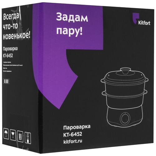 Купить Пароварка Kitfort KT-6452 белый  9180264. Характеристики, отзывы и цены в Донецке