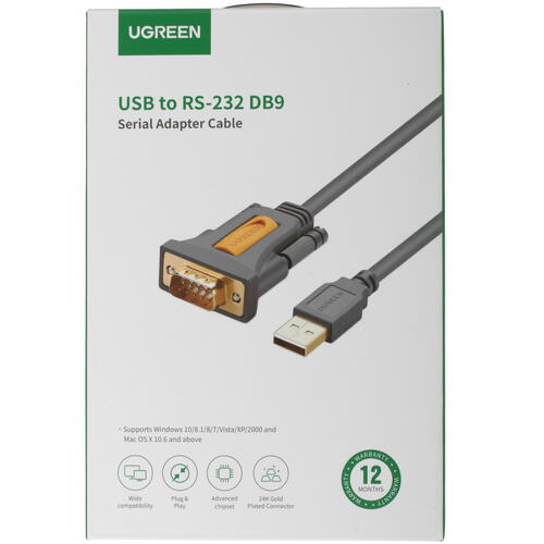 Купить Кабель Ugreen USB 2.0 Type-A - COM(RS232) 9pin  4714240. Характеристики, отзывы и цены в Донецке