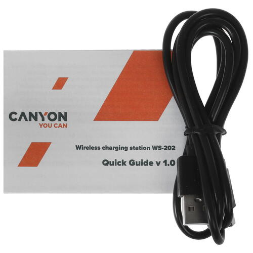 Купить Беспроводное зарядное устройство Canyon WS-202 черный  5075646. Характеристики, отзывы и цены в Донецке