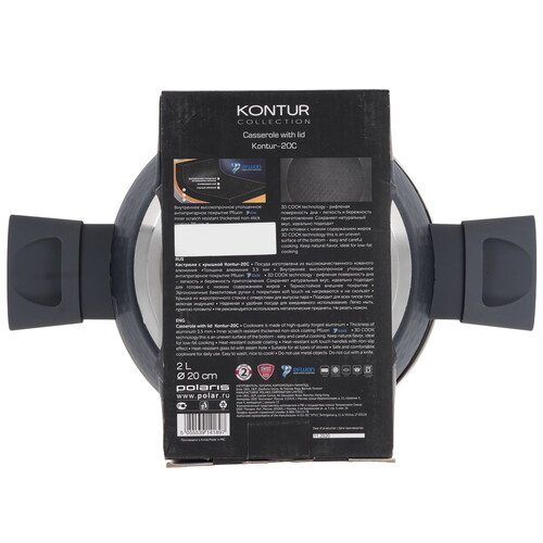 Купить Кастрюля Polaris Kontur-20C 2 л 20 см черный  9139971. Характеристики, отзывы и цены в Донецке