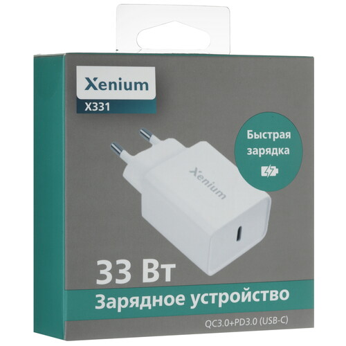 Купить Сетевое зарядное устройство Xenium X331 белый  5610838. Характеристики, отзывы и цены в Донецке