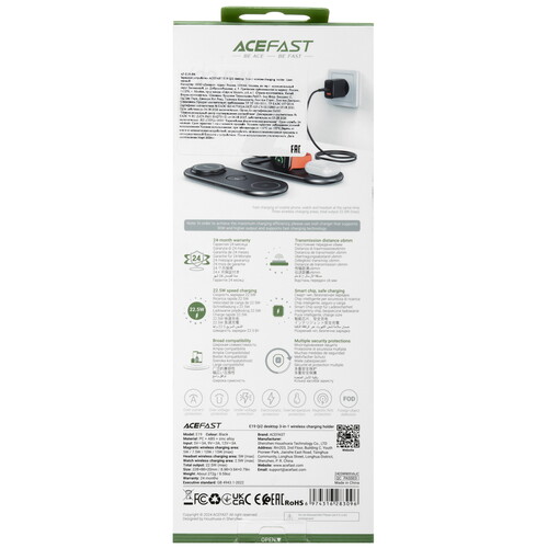 Купить Беспроводное зарядное устройство ACEFAST E19 черный  5464029. Характеристики, отзывы и цены в Донецке