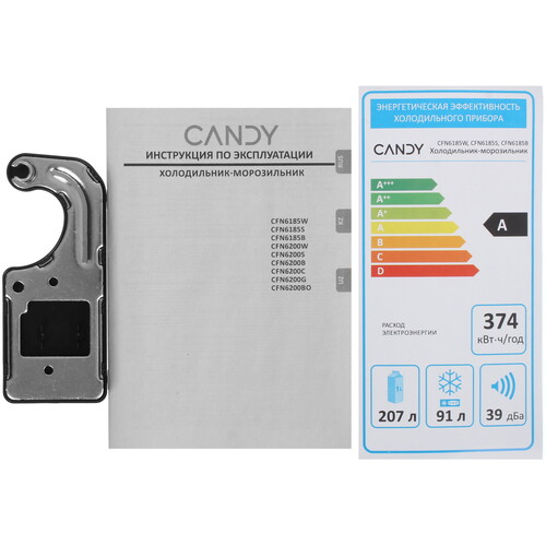 Купить Холодильник с морозильником   Candy CFN6185B черный  9248213. Характеристики, отзывы и цены в Донецке