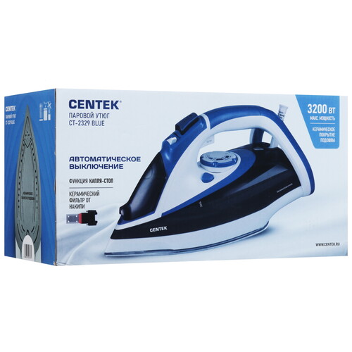 Купить Утюг Centek CT-2329 синий  1090806. Характеристики, отзывы и цены в Донецке