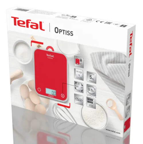 Купить Кухонные весы Tefal Optiss Raspberry BC50U3V0 красный  9213533. Характеристики, отзывы и цены в Донецке