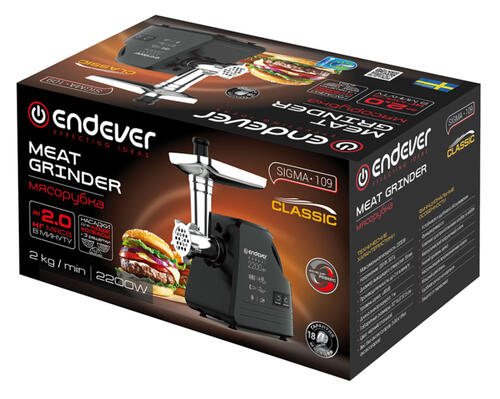 Купить Мясорубка электрическая Endever Sigma 109 черный  9023375. Характеристики, отзывы и цены в Донецке