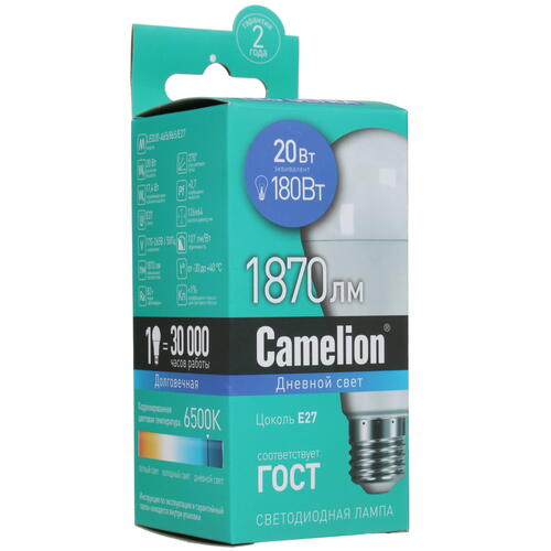 Купить Лампа светодиодная Camelion LED E27/A65/20w/865  1621601. Характеристики, отзывы и цены в Донецке