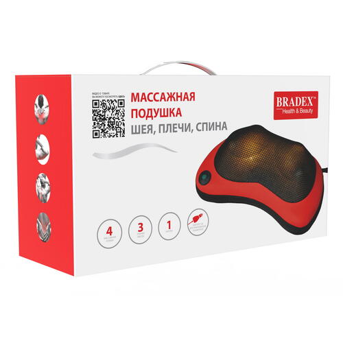 Купить Массажная подушка Bradex KZ 0474 красный  8145617. Характеристики, отзывы и цены в Донецке