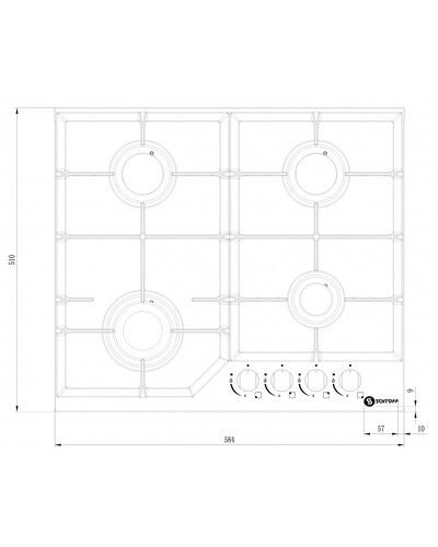 Купить Газовая варочная поверхность SCHTOFF H6034C30IS  9225915. Характеристики, отзывы и цены в Донецке