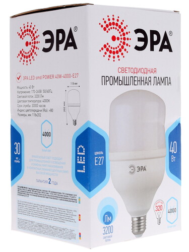 Купить Лампа светодиодная ЭРА LED POWER 40W-4000-E27  1118609. Характеристики, отзывы и цены в Донецке