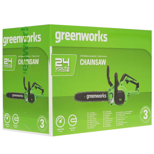 Купить Аккумуляторная цепная пила GreenWorks G24CS25K4  шина - 25 см (10")  5081471. Характеристики, отзывы и цены в Донецке