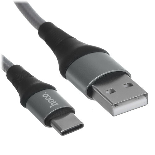 Купить Кабель круглый Hoco USB Type-C - USB 2.0 Type-A серый 1 м  5475032. Характеристики, отзывы и цены в Донецке