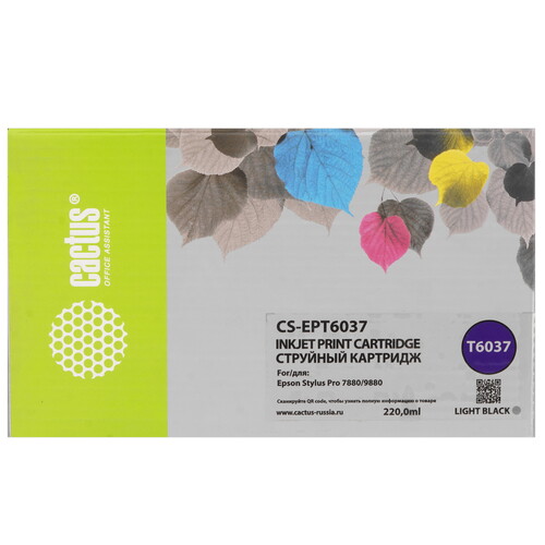 Купить Картридж Cactus CS-EPT6037 серый  9146625. Характеристики, отзывы и цены в Донецке