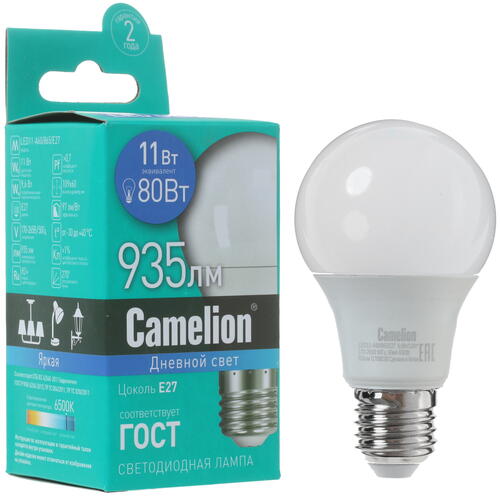 Купить Лампа светодиодная Camelion LED11-A60/865/E27  5324762. Характеристики, отзывы и цены в Донецке