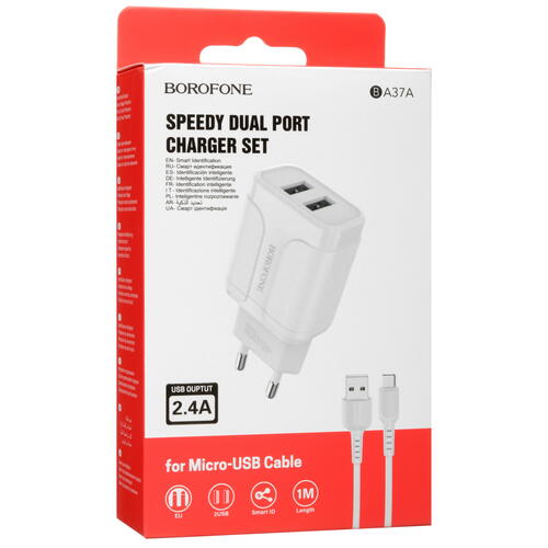 Купить Сетевое зарядное устройство Borofone BA37A Speedy белый  5367576. Характеристики, отзывы и цены в Донецке